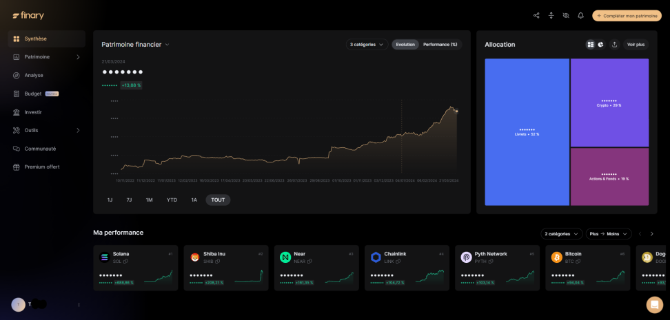 Finary dashboard