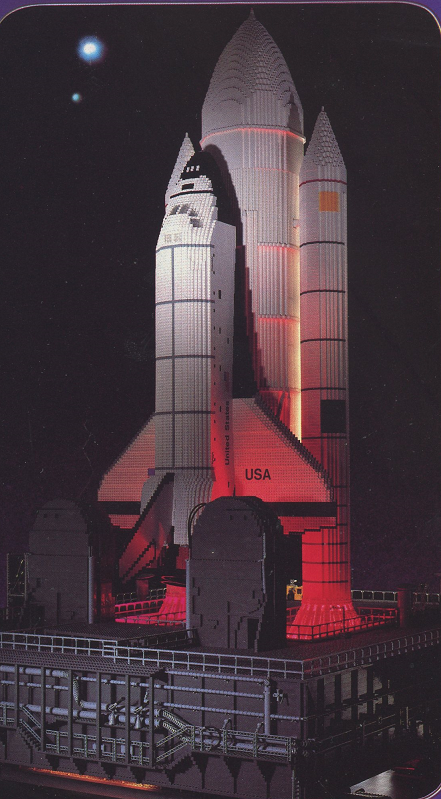 NASA Space Shuttle - Built entirely with LEGO and lit in front of a black background
