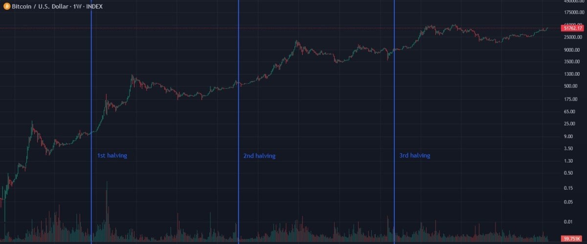 Bitcoin halving price chart