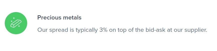 3% + dealer spread fees on UPXAU