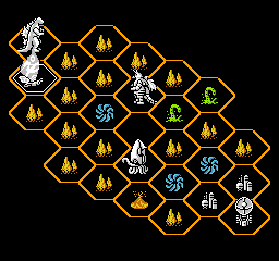 The world map of Godzilla on the NES