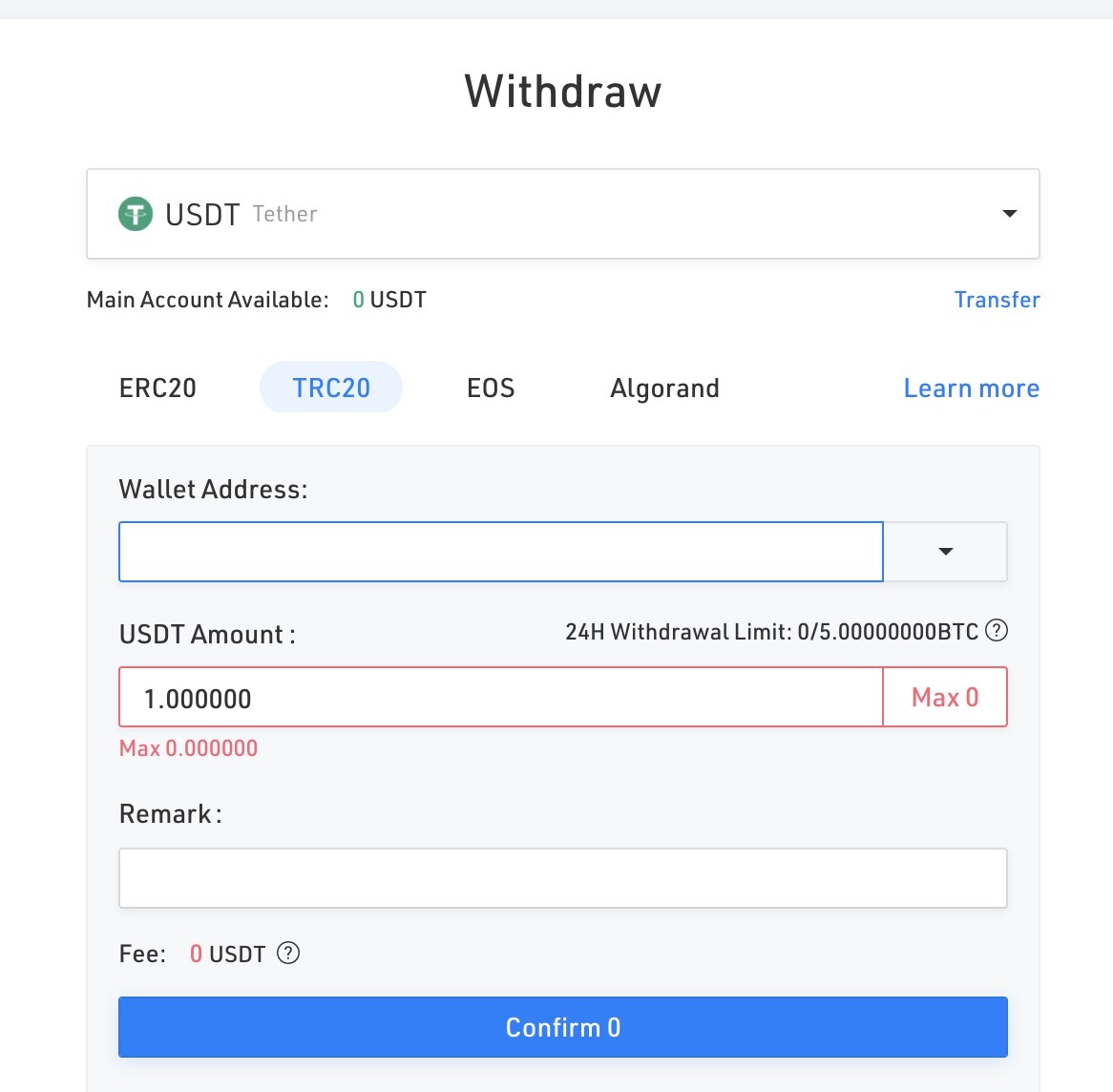 withdraw to