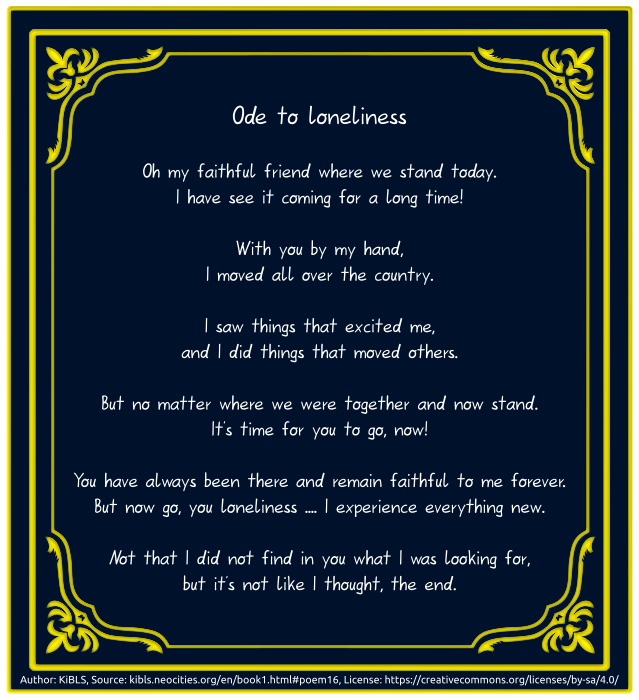 Ode to loneliness