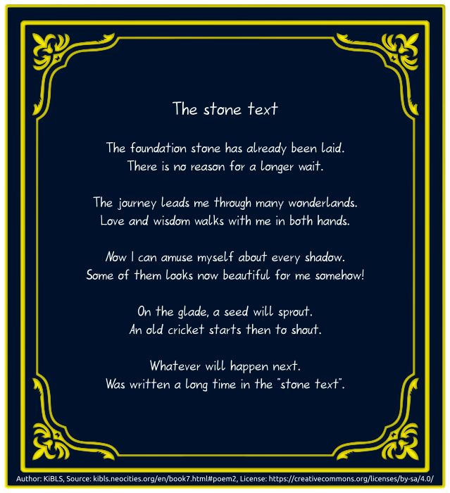 The stone text