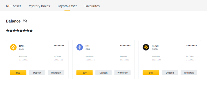 Click on Buy or Deposit button to get the respective crypto funds to your Binance account
