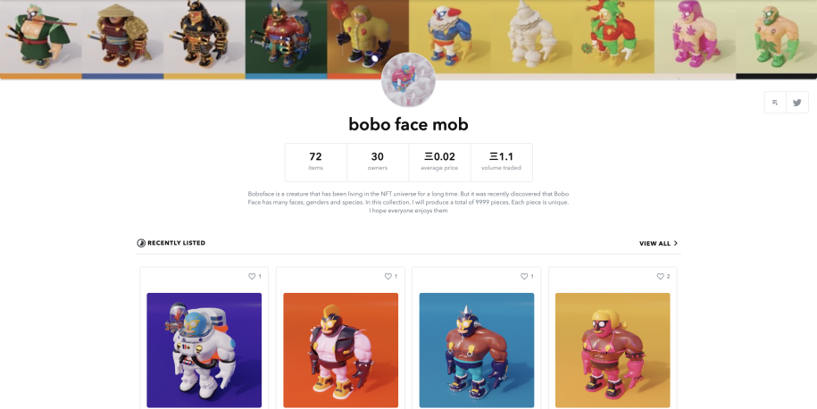 Boboface opensea