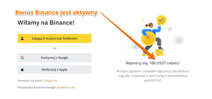 binance bonus aktywny
