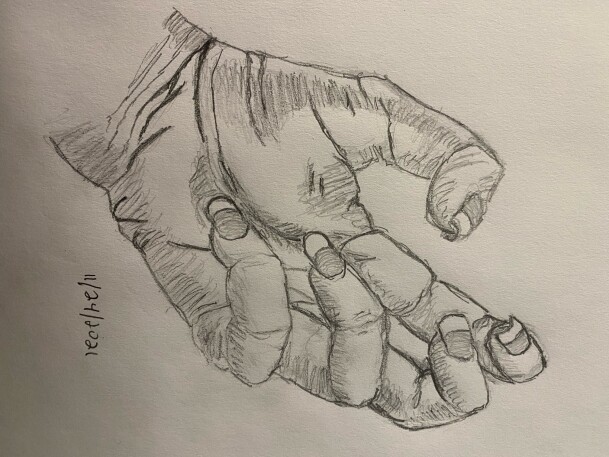 Anatomical study of hand - pencil