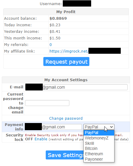 Request payout