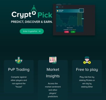 CryptoPick homepage