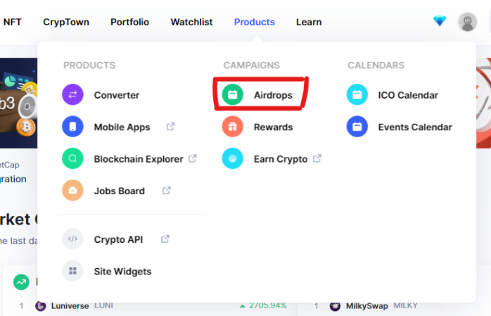 Coinmarketcap airdrop