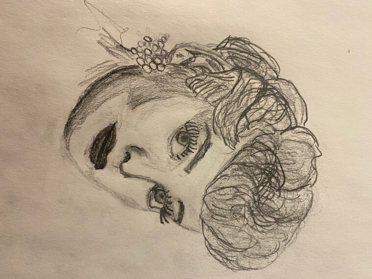 Glamorous Actress - Portrait in pencil