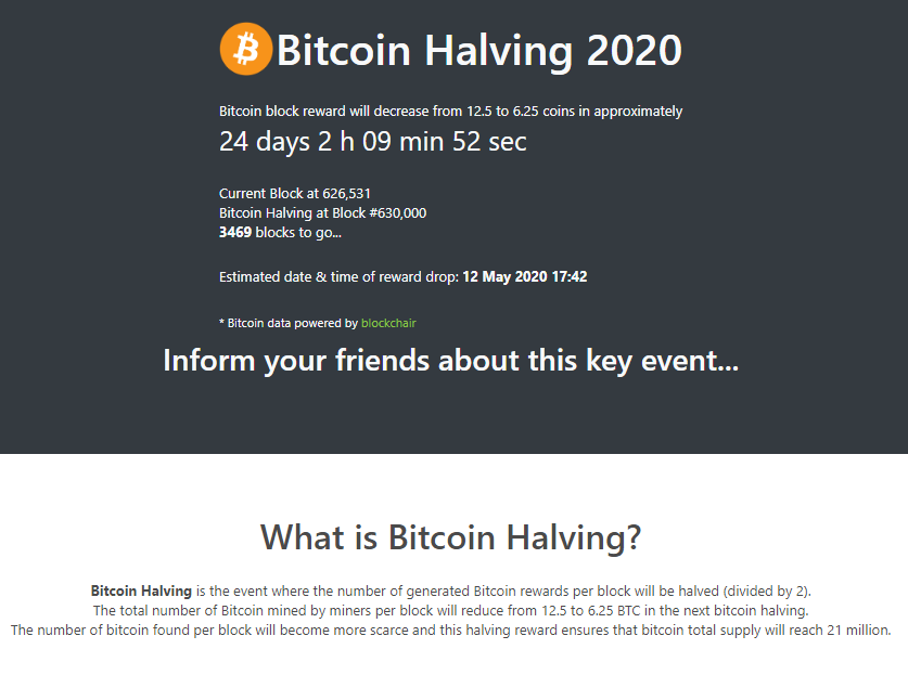 bitcoin halving countdown