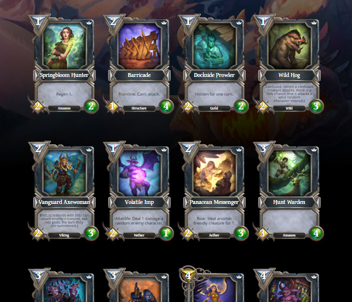 view of some cards from Welcome set