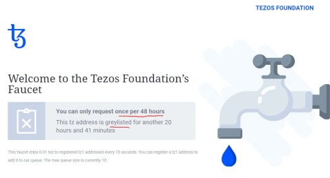 Tezos Faucet Greylisted