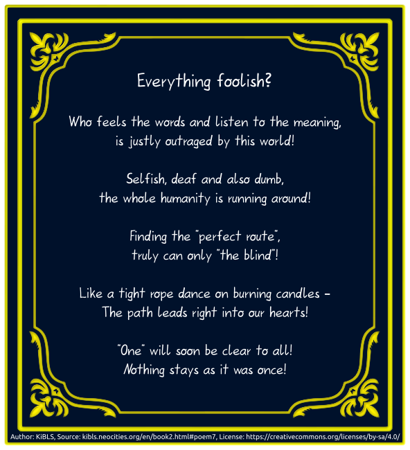 Everything foolish?