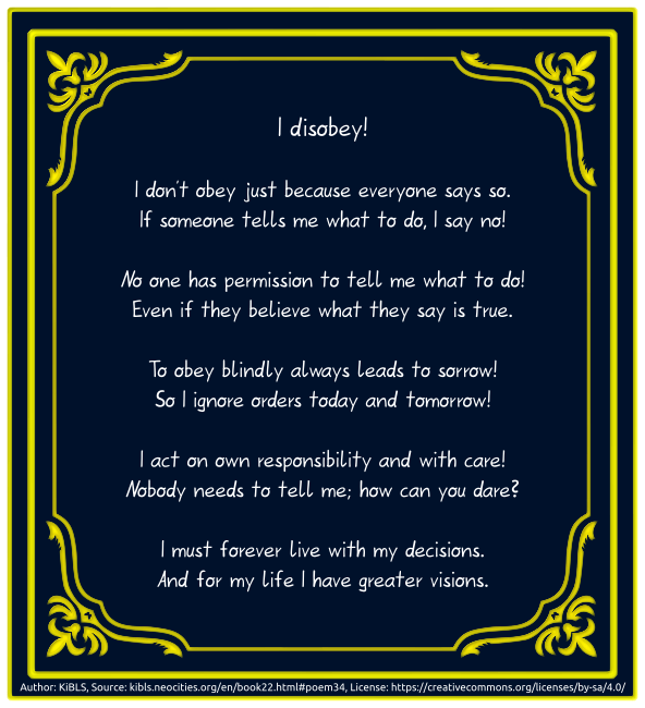 I disobey!