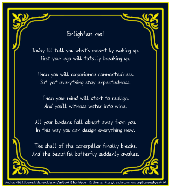 Enlighten me!