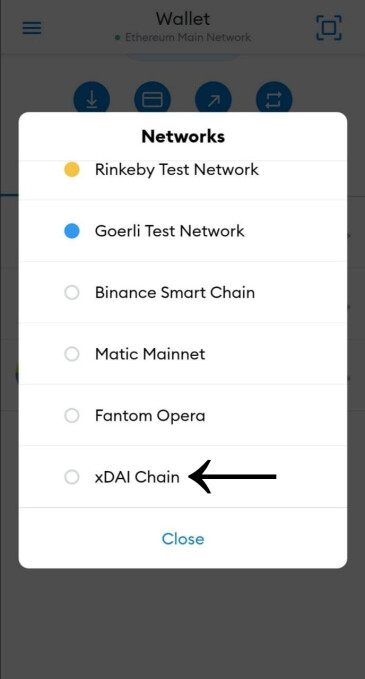Switch to the xDai chain