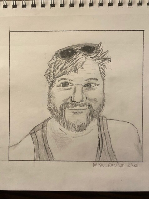 Self portrait in pencil