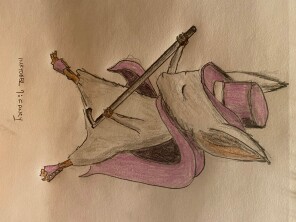 Fancy dancing mouse guard mouse - drawing in pencil and colored pencil