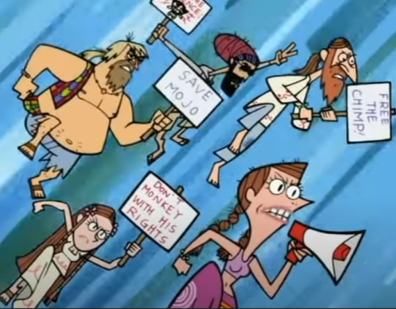 Hippies attack