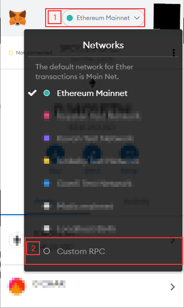 first step to add new network to metamask
