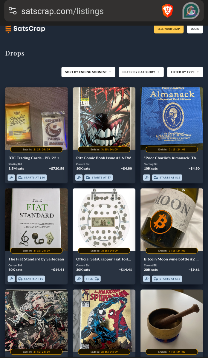 SatsCrap marketplace