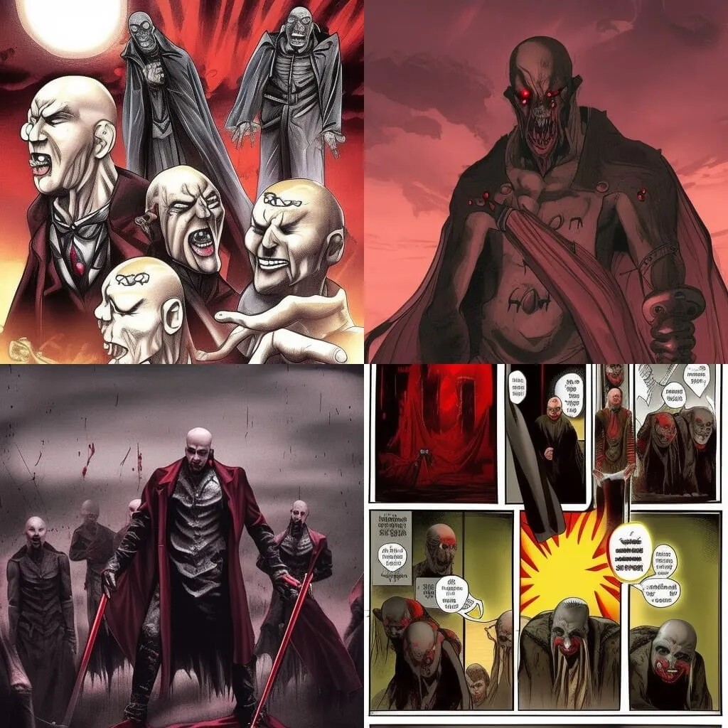 evil vampires drain blood