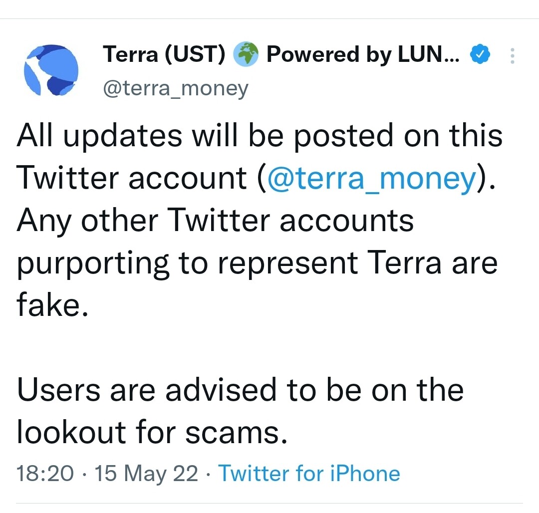 Terra tweet
