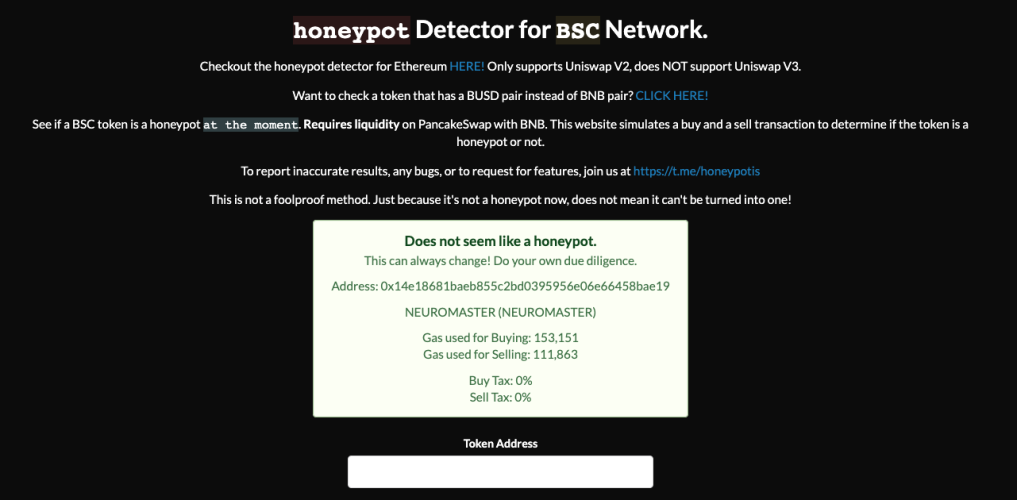 Honey Pot Check NXR Token