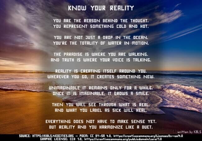 Know your reality