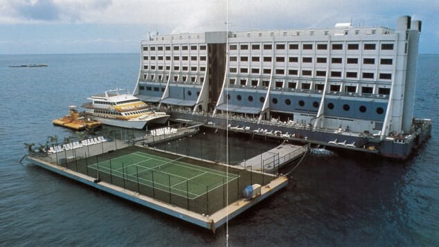 Playing tennis on the ocean. Like in, ON the ocean.