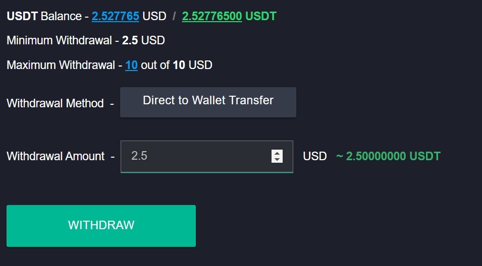 one of my withdrawal