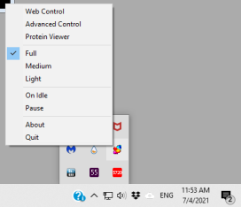 Figure 7. Task Bar F@H Controls