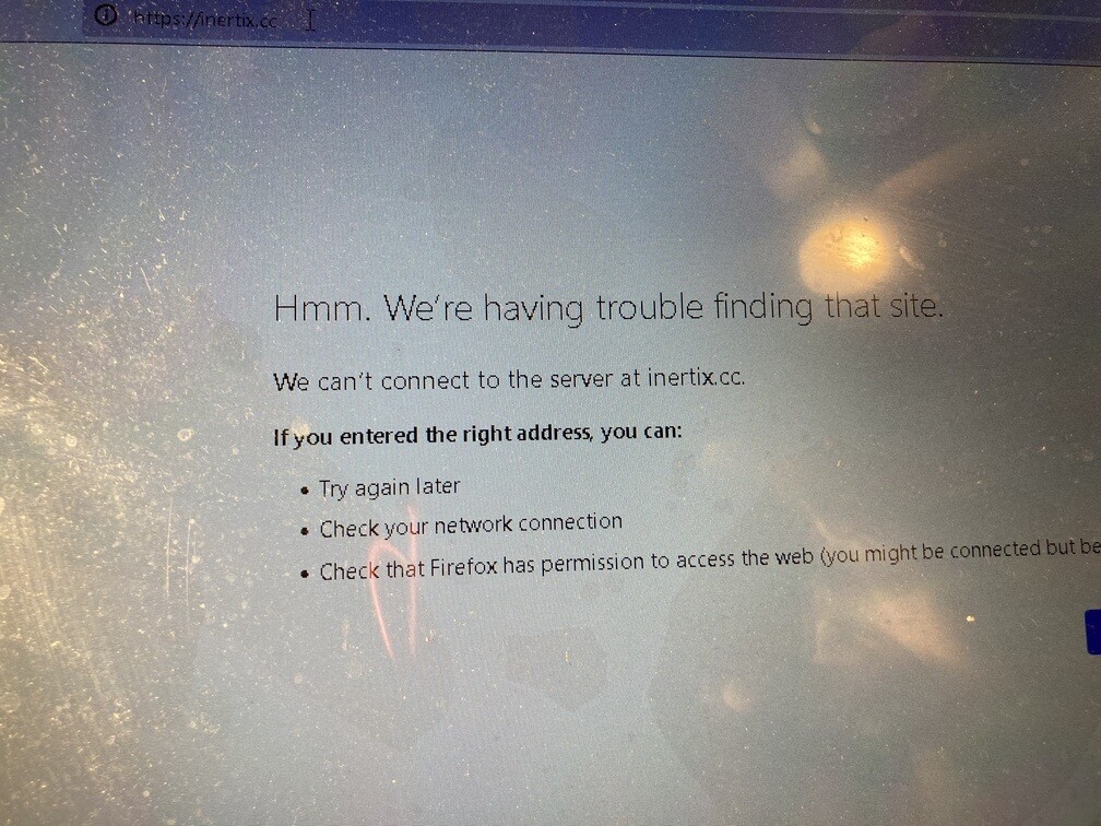 Inertix.co  website shutdown