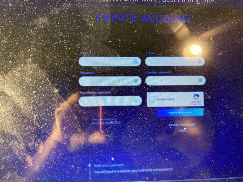 Inertix.co create account page