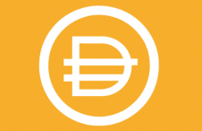 A 2D digital graphic of the Dai cryptocurrency logo, featuring a white stylized