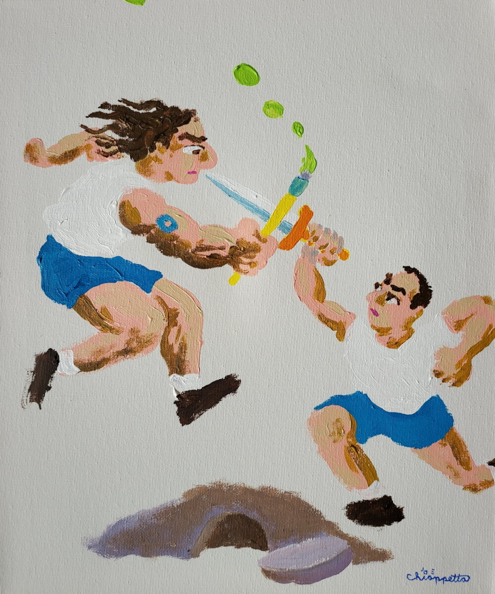 The Most Epic Battle is rare digital art by Joe Chiappetta to celebrate the 30th anniversary of Silly Daddy Comics.