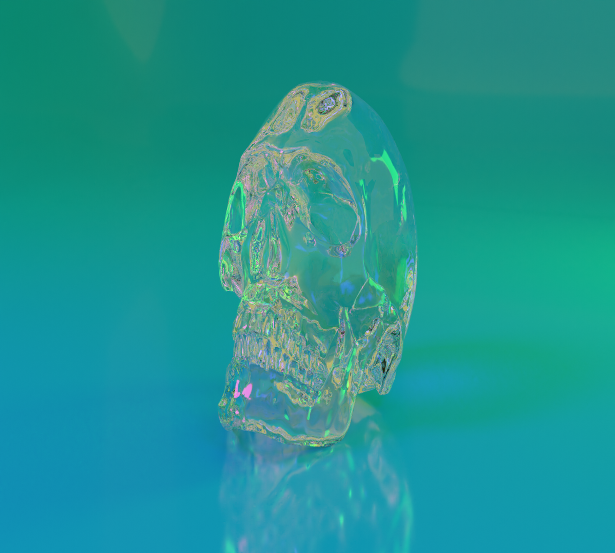 Psychedelic Glass Skull - by Alex Jesús Cabello Leiva - AlexCocoPro