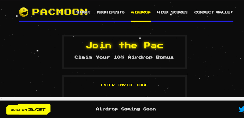 Pacmoon ($PACM) AIrdrop Page