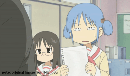 image of cutie looking at paper