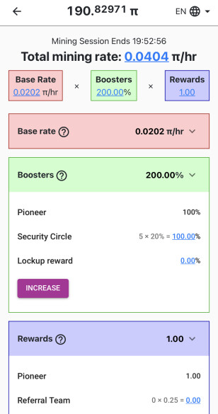 The Pi app dashboard
