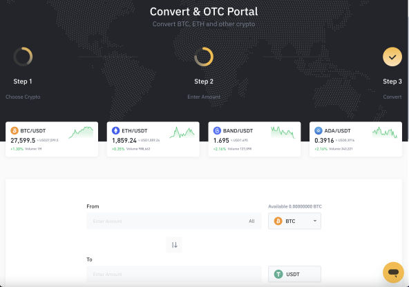 Convert/OTC Crypto on BYDFi