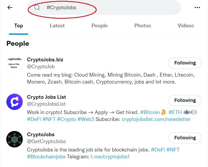 Twitter Crypto Jobs