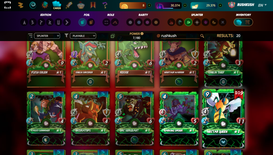Nectar Queen Card, Splinterlands