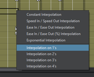 OpenToonz Right-click Interpolation Step setting
