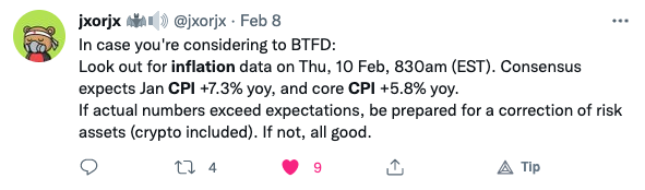 January CPI inflation will be high.