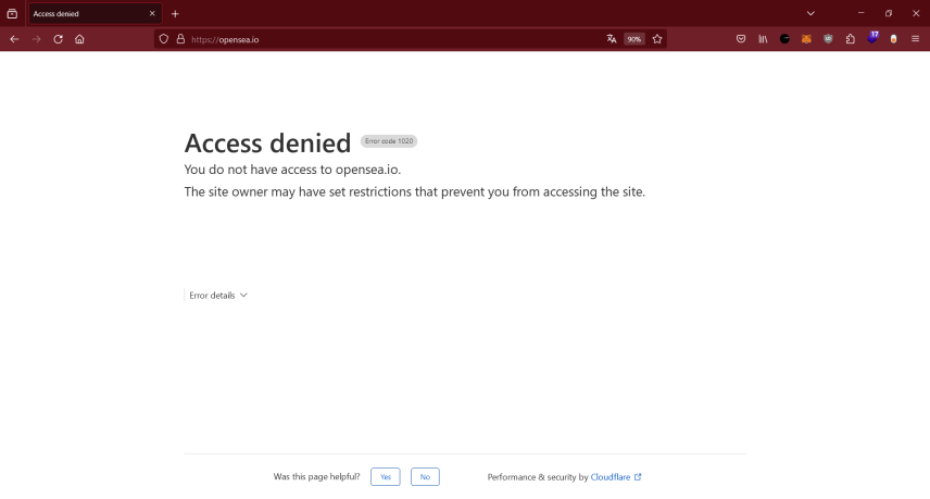 OpenSea Geoblock