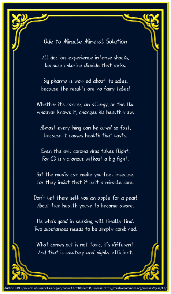 Ode to Miracle Mineral Solution